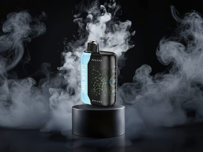 cinematic shot of razz geek vape